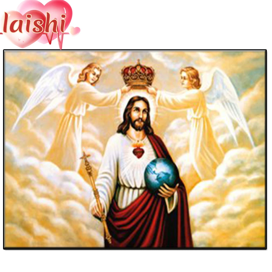 

Jesus, religious art, angel Diamond Painting Full Round Drill Mosaic Diamond Embroidery Cross Stitch Home Decor Christmas Gift