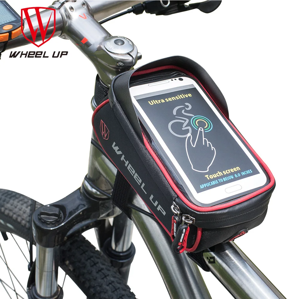 

WHeeL UP Bicycle Bag Waterproof Front Pipe Frame Cycling Bag 6.0 Inch Touch Screen Phone Bag MTB Road Bike Saddle Accessories