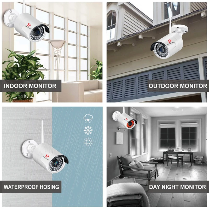 PRIPASO Беспроводная комнатная камера безопасности 1080P Водонепроницаемая 2.0MP HD Wifi