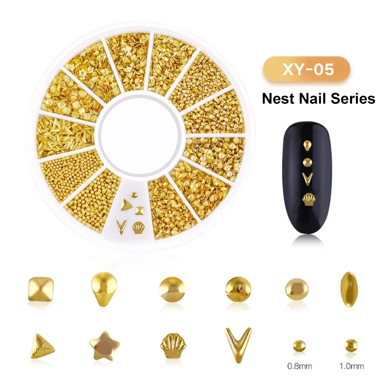 Стикер для ногтей 3D модные стильные гвоздики дизайна золотые подвески летний