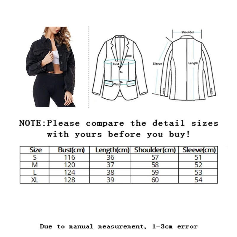 

Vangull Boyfriend Jean Jacket Women Oversized Crop Denim Jacket Vintage Long Sleeve short Jacket Casual Loose Coat bomber jacket
