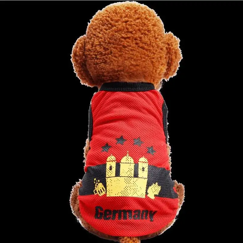 Новинка одежда для домашних животных с рисунком жилет из чистого хлопка