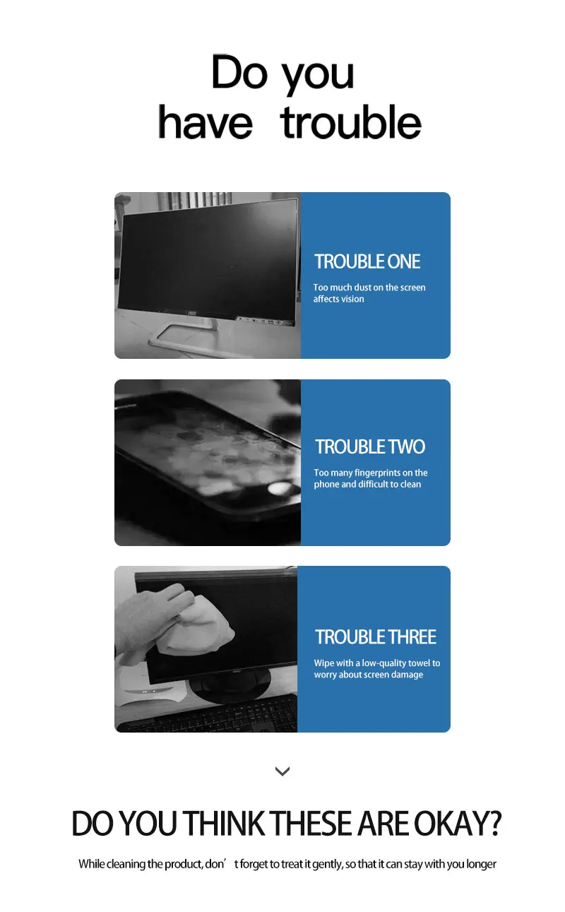 

New Computer Cleaners Dishcloth Suitable For Mobile Phone And Laptop Screen Cleaning Fiber Wipes To Wipe The Screen Cleaning Kit