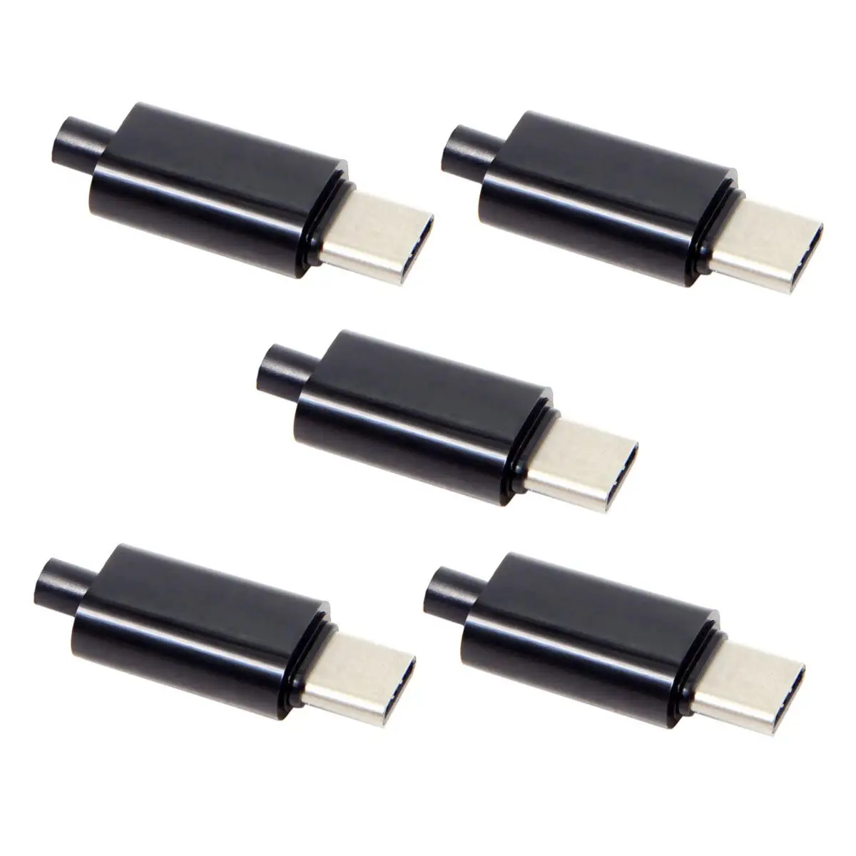 Jimier 5 шт./лот DIY 24pin USB Тип C USB-C Мужской OTG хост тип 1 k резистор с черной крышкой