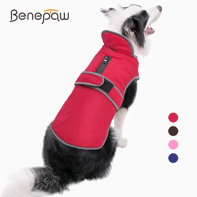 

Теплая куртка для собак Benepaw для маленьких, средних и больших собак, водонепроницаемая Светоотражающая одежда для домашних животных, зимняя...