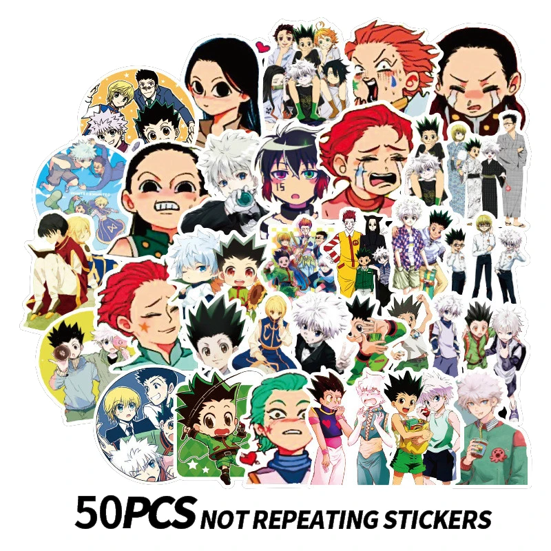 

50pcs/set Full-time Hunter Characters StickersThicken Crystal Card Stickers Matte Card Stickers Classic Manga Anime Stickers