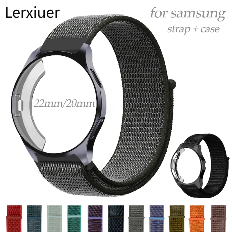 Lerxiuer gear S3 Frontier Band+ чехол для samsung Galaxy watch 46 мм 42 мм ремешок 20 мм 22 мм ремешок для часов нейлоновый браслет аксессуары