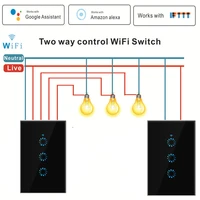 smart life dual control wifi touch remote control switch ewelink tempered glass american standard wall sticker light switch