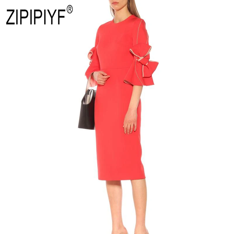 Элегантные модные женские платья с круглым вырезом и штаны ярким дизайном бантом