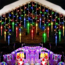 Street Garland Winter 10m/20m/30m Icicle Curtain Lights Christmas Decoration For House Outdoor Lights Garlands For New Year