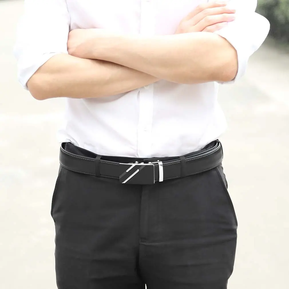 Мужской ремень из коровьей кожи Модный деловой мужской пояс с автоматической