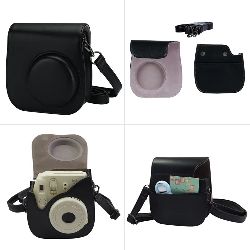 Для фотоаппарат Polaroid для фотоаппарата моментальной печати Fujifilm Instax Mini 8 8+ 9 классический ретро из искусственной кожи Камера с ремешком сумка Чехол протектор