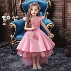 Платья для девочек, розовые, кружевные, для свадьбы, вечевечерние, Рождества, длинное платье для девочек, Детский костюм принцессы, новинка 2021
