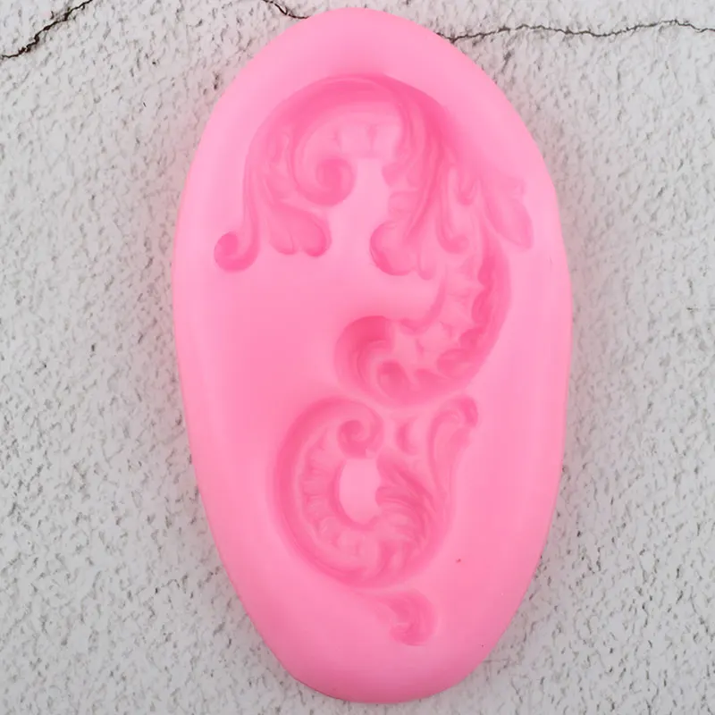 Барокко рельефная граница силиконовые формы кекс Топпер конфеты глина шоколад