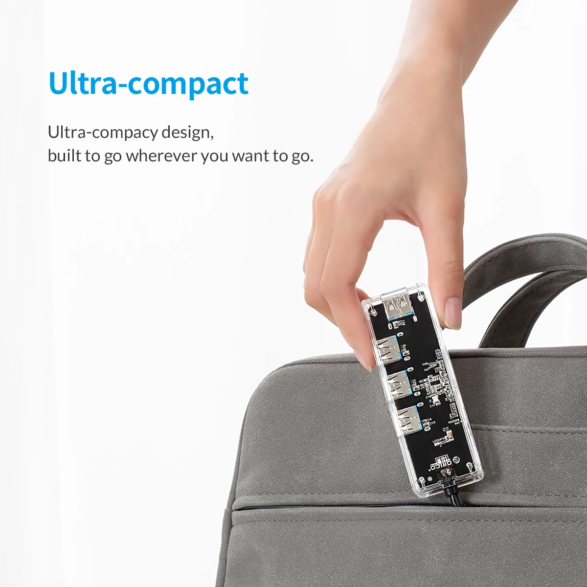 ORICO Mini 4 порта USB 3,0 концентратор прозрачный высокоскоростной SD TF кард-ридер OTG адаптер сплиттер для MacBook ноутбука планшета компьютера