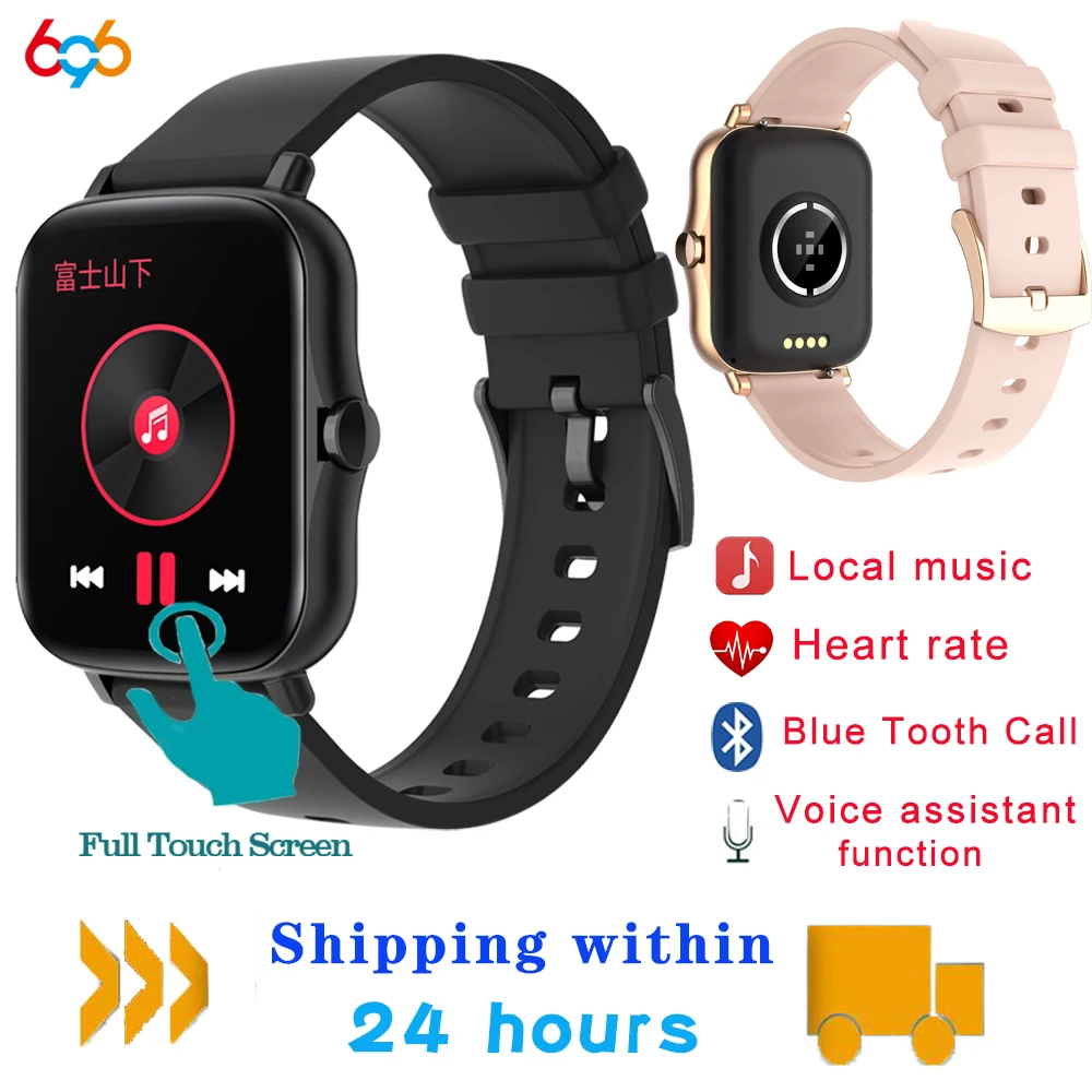

Women's Smart Watch BT Call Local Music Play Heartrate Test Fitness Tracker Man Full Touch Screen Smartwatch VS GTS 2 P8 Pro