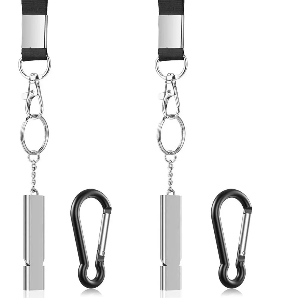 

2PCS Outdoor Survival Whistle Emergency Distress Whistle Double Tubes Aluminium Alloy High Decibel Camping Hiking Accessories