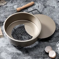 9pcs round cake pan mould tool 68 inch non stick coating easy release removable bottom professional bakeware suitable for oven
