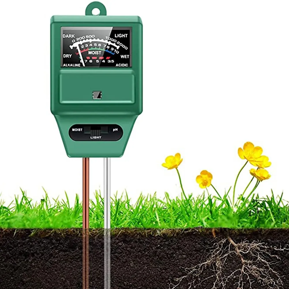 

3 In 1 PH Soil Moisture Meter Humidity Sensor Plant Water Test Grain PH Tester Portable Room Hygrometer Outdoor Indoor Garden