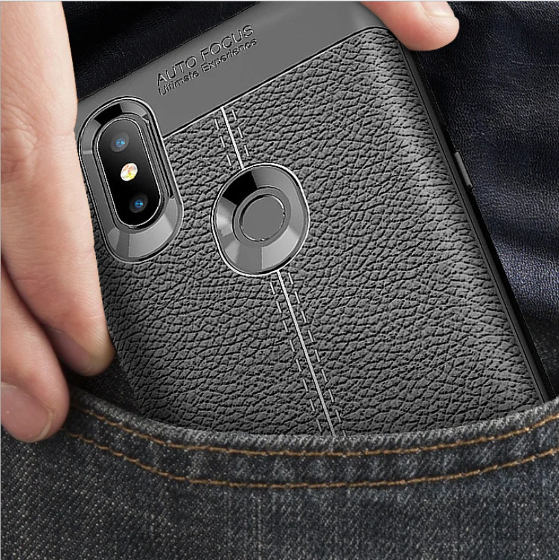 Новый деловой противоударный мягкий чехол с узором Личи для Xiaomi красный mi redmi note 7