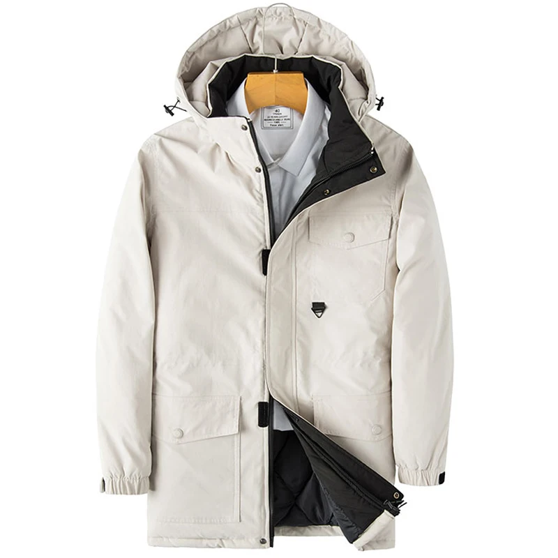 Мужская зимняя куртка размера плюс с капюшоном ветровка парка мужские толстые