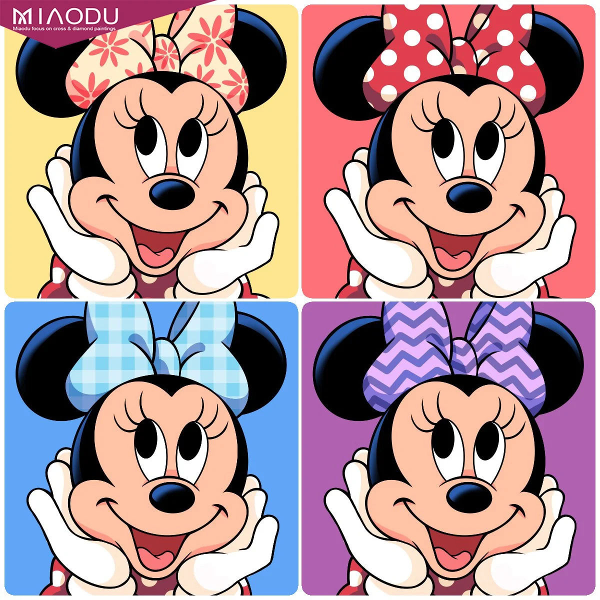 

5D Diamond Painting Disney Cartoon Colorful Bow Minnie Cross Stitch Kits Embroidery Handicraft Mosaic Resin Home Decor Gifts