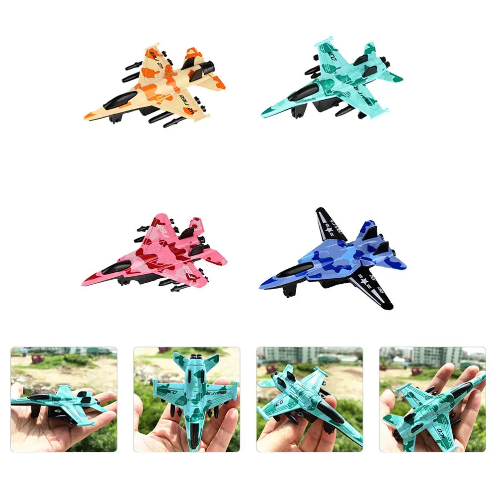 

4Pcs Mini Back Fighter Toys Friction Powered Airplane Toys Funny Kids Toys