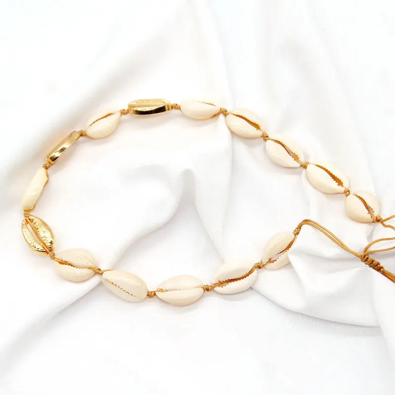 Ожерелье с цепочкой из натуральной ракушки Подвески женское золотое ручное