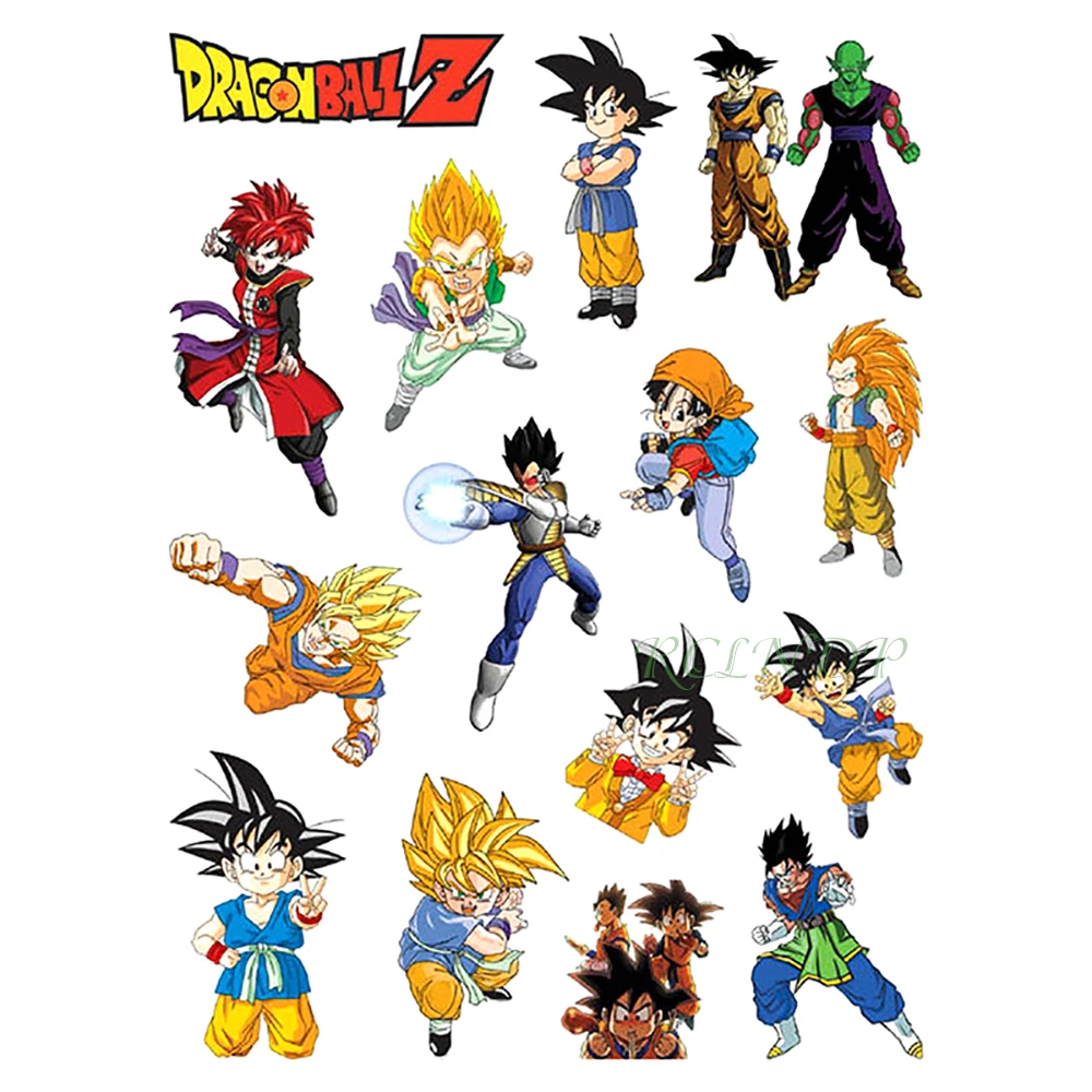 Водонепроницаемый временная татуировка стикер мультфильм Dragon Ball Аниме тату стикер s флэш-тату поддельные татуировки для детей мужчин женщин девушек