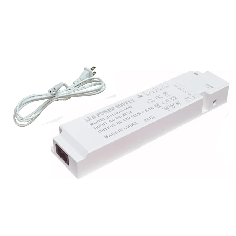 

LED drive 12V closet showcase cabinet light ultra-thin integrated LED strip light with power switch power supply