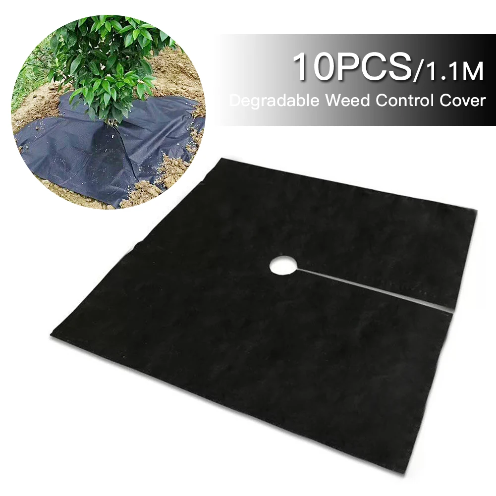 

10pcs 1m Weed Barrier Fabric Agriculture Greenhouse Garden Weed Control Orchard Landscape Plant Weeding Ground Cloth Cover