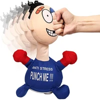 anti stress electric plush toy punch me doll funny emotional vent doll desktop interactive toys with sound stress relief gifts
