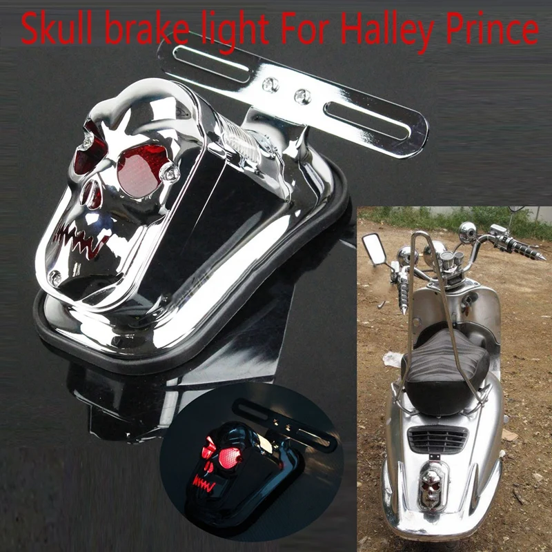 

Стоп светильник для мотоцикла, задний фонарь, сигнальная ламсветильник с черепом Для Prince