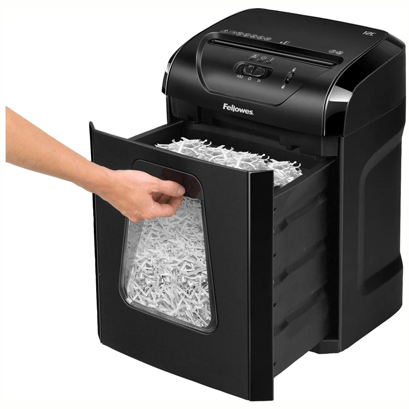 Shredder Fellowes FS-71201 12C 4 level secrecy 4x40 mm sheet 12 18 l paperclips staples maps Stationery Furniture and Office equipment Paper