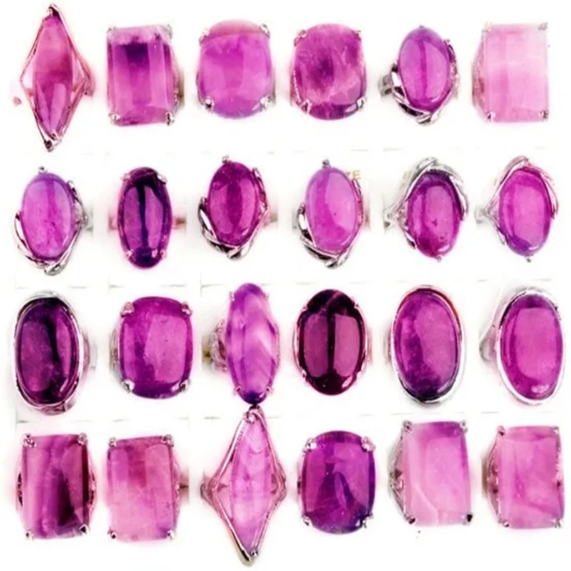 PINKSEE 10 шт./партия оптовая продажа натуральный камень Кристалл Кольца для женщин