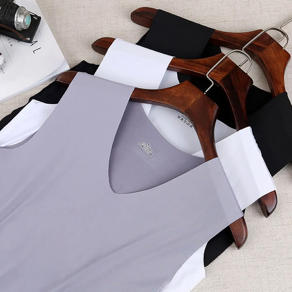 Майка мужская бесшовная для фитнеса майка без рукавов 3 шт./лот с V-образным