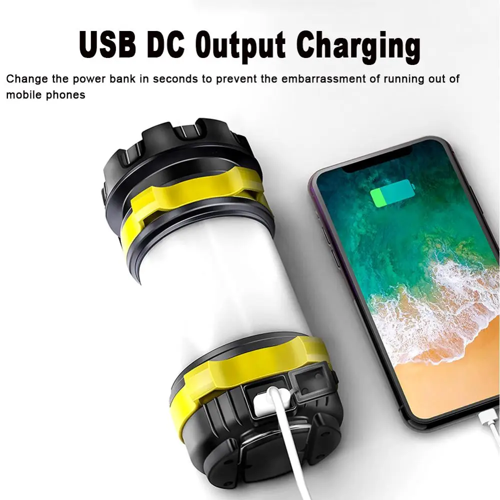 Светодиодный светильник для кемпинга USB Перезаряжаемый вспышка с регулируемой