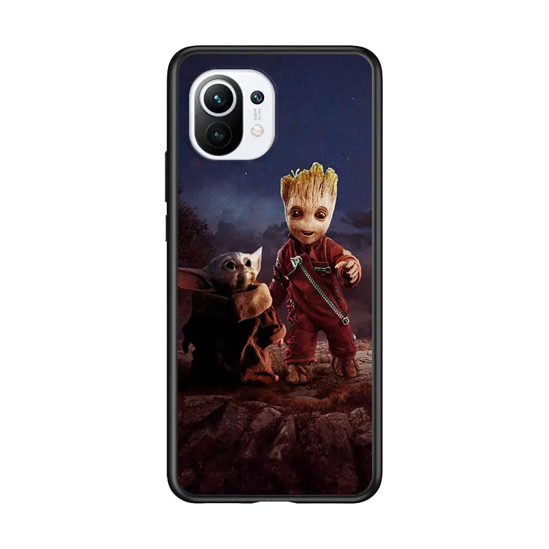 

Groot Marvel Avengers for Xiaomi Mi 11 10T Note 10 Ultra 5G 9 9T SE 8 A3 A2 A1 6X Pro Play F1 Lite 5G Black Phone Case