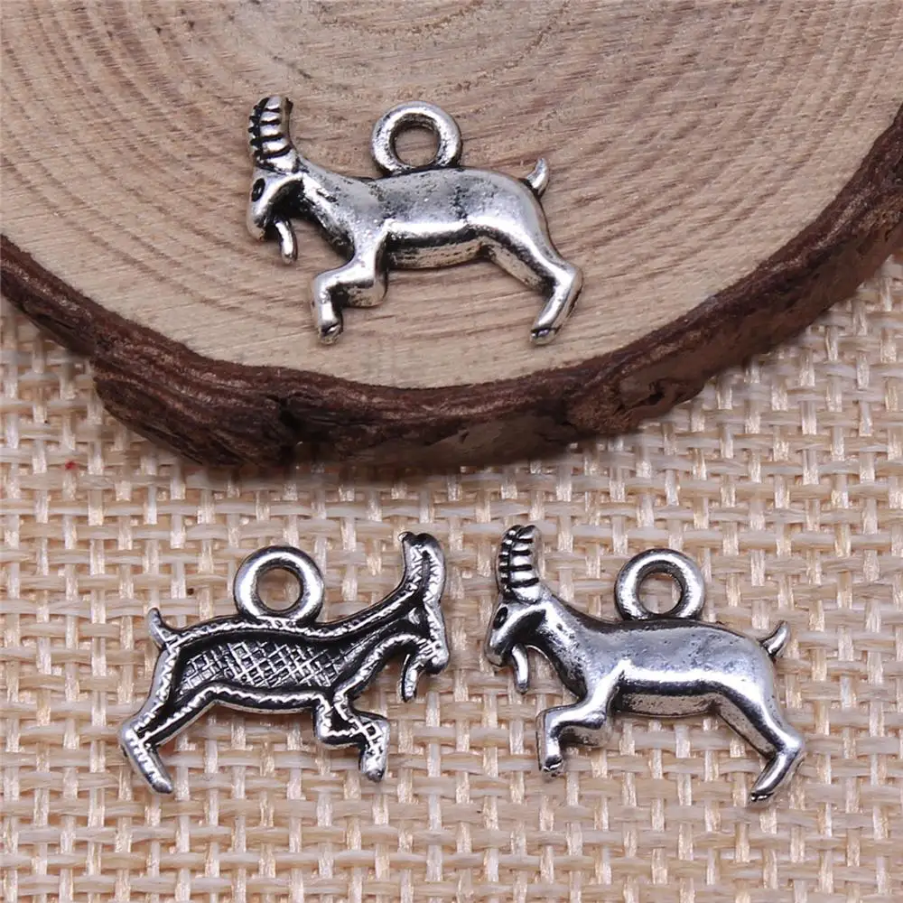 

Handmade Pendants For Jewelry Accessories 10pcs Billy Goat 18x12mm Antique Silver Plated