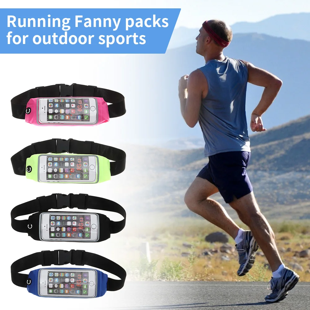

1Pc Waist Mobile Phone Bag Sports Phone Holder Running Phone Case Touch Screen Bag WaistBand Waist Belt Sport Accessories