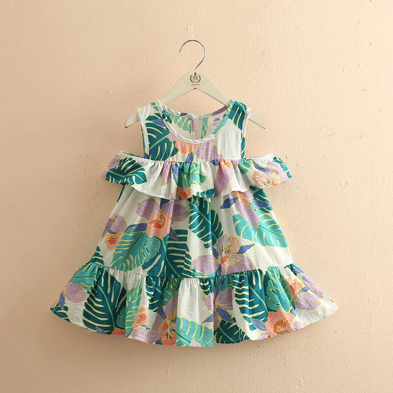 

Детское платье 2021, летнее платье, новая детская одежда для девочек, детское платье с оборками и цветочным рисунком, детское платье
