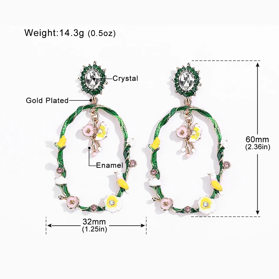 Женские серьги капельки Mecresh романтические с зелеными ветками для девушек милые