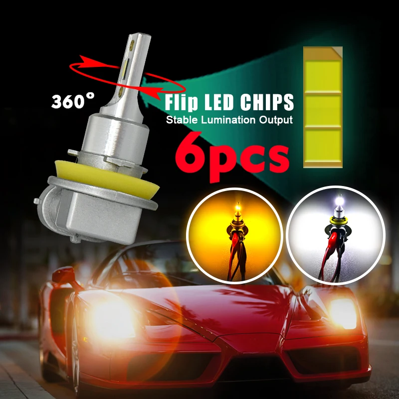 CNSUNNY светильник H11 9005/HB3 9006/HB4 светодиодный Противотуманные фары Дневные Фары