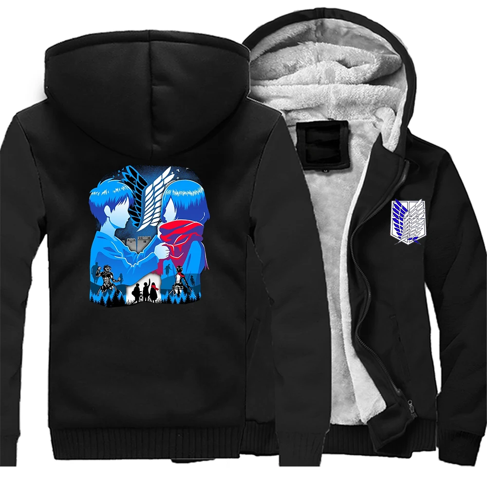 

Куртка Эрена Леви из японского аниме «атака на Титанов», модная мужская толстовка с капюшоном, повседневная куртка на молнии