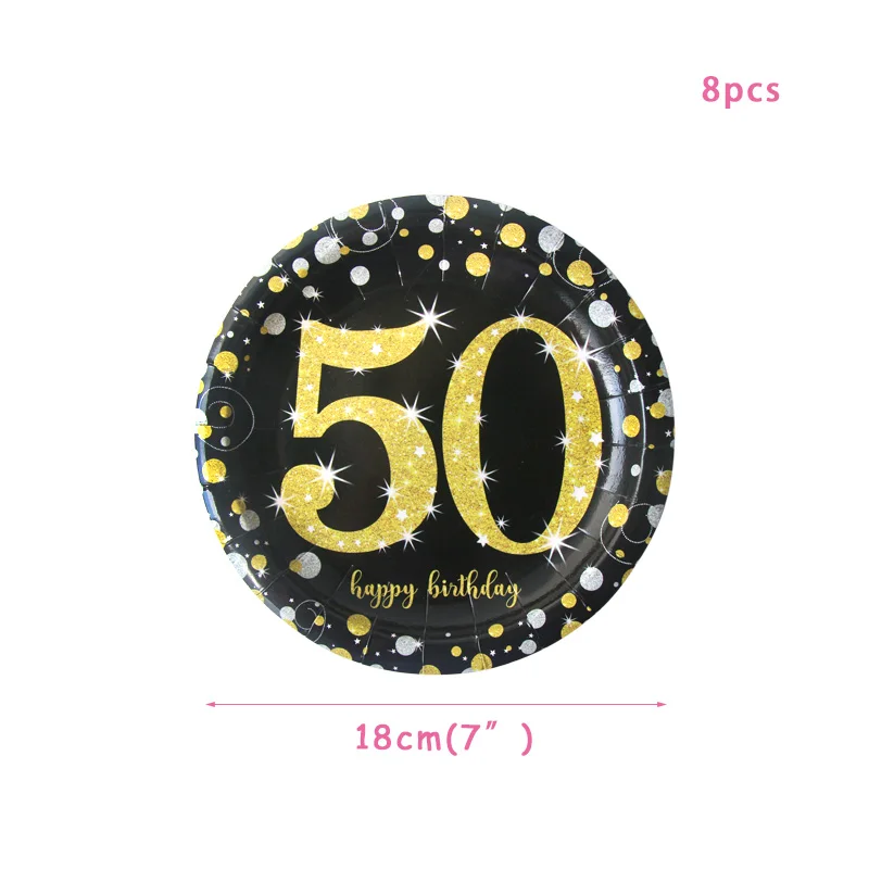 WEIGAO 30/40/50/60th латексные шары для взрослых Декор ко дню рождения конфетти воздушные шары Юбилей День рождения украшения 30 лет воздушные шары - Цвет: 7inch 50 plate