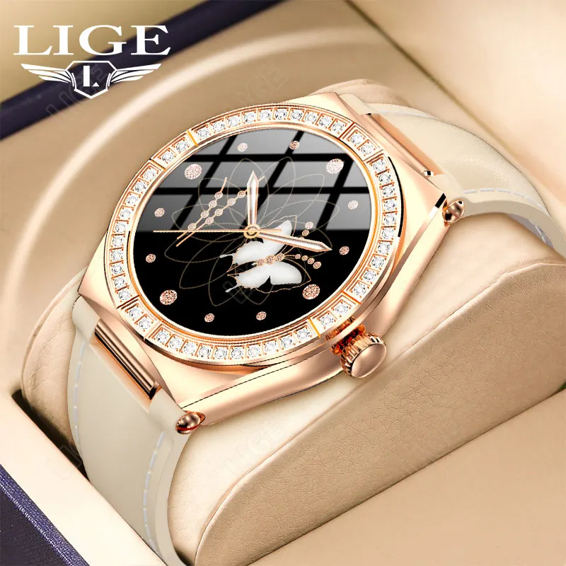 LIGE новые женские умные часы с пульсометром кровяным давлением для управления