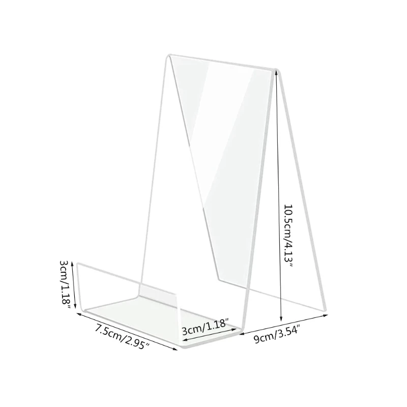 

B2EF 5 Pieces Large Acrylic Stands Clear Plactic Bookends Durable Reusable Book Holders Acrylic Holders for Home Office