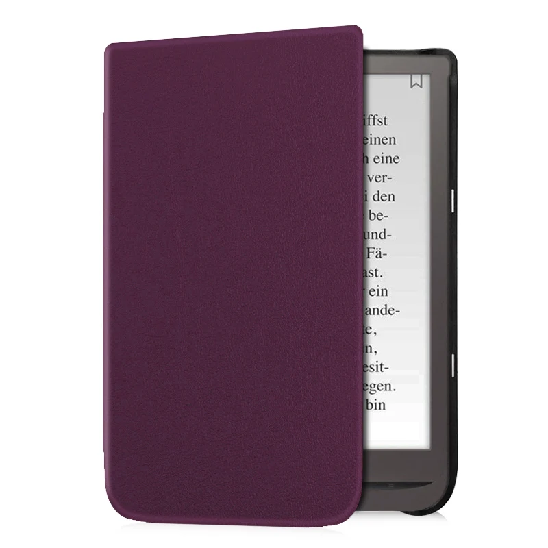 Purple BOZHUORUI смарт-чехол для 7," PocketBook 740 InkPad 3 читалка с автовключение/сна Магнитная ультра- тонкий кожаный чехол - Цвет: Purple