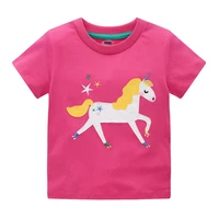 jumping meters new summer cotton girls tees animals unicorn applique baby girls clothes lovely t shirts for summer kids tops