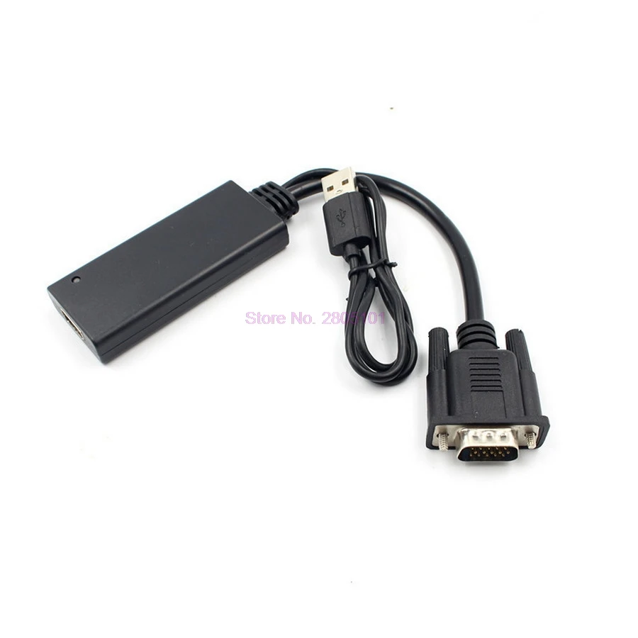 Dhl или fedex 50 шт. VGA к HDMI с кабелем конвертера Auido VGA2HDMI USB звуковой IC и адаптером